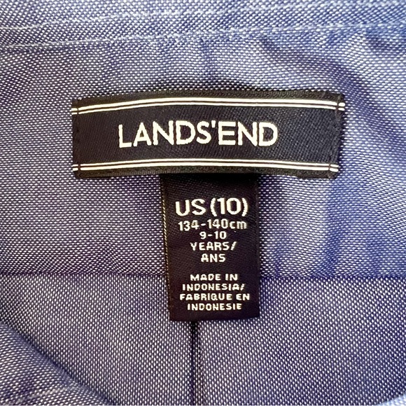 Lands End Boys Bundle Of Oxford Shirt in Blue And Peach  Yellow NWOT - Picture 6 of 16